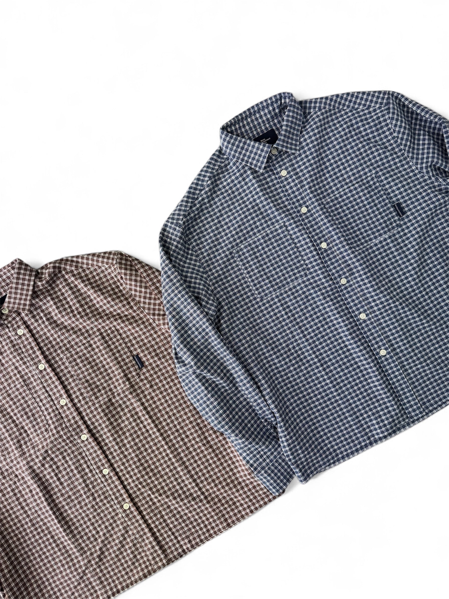 Pajamas square check shirts
