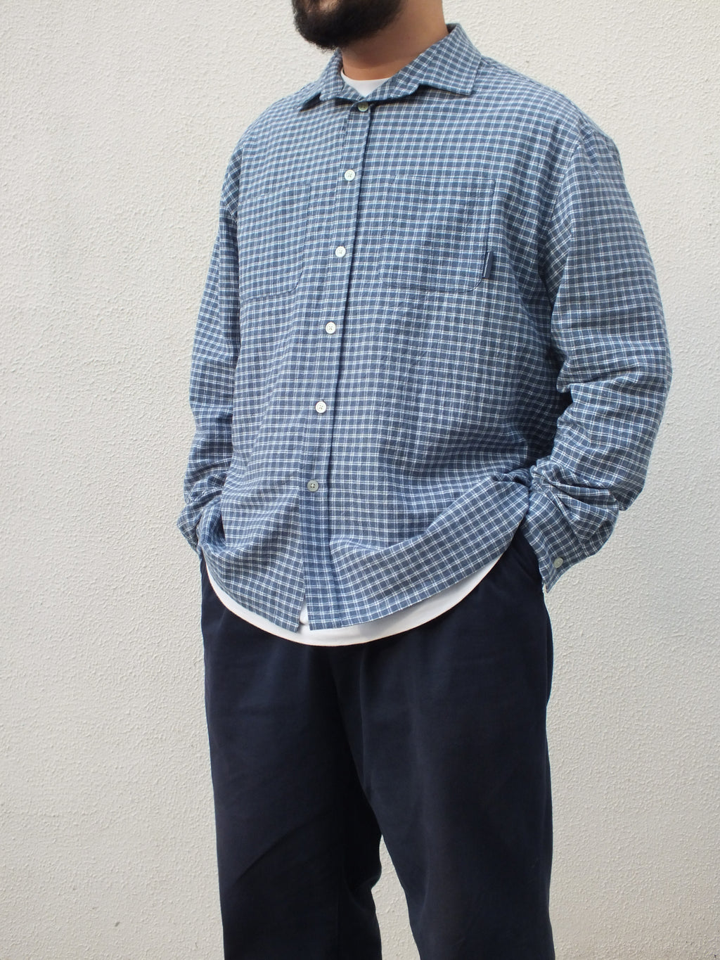 Pajamas square check shirts